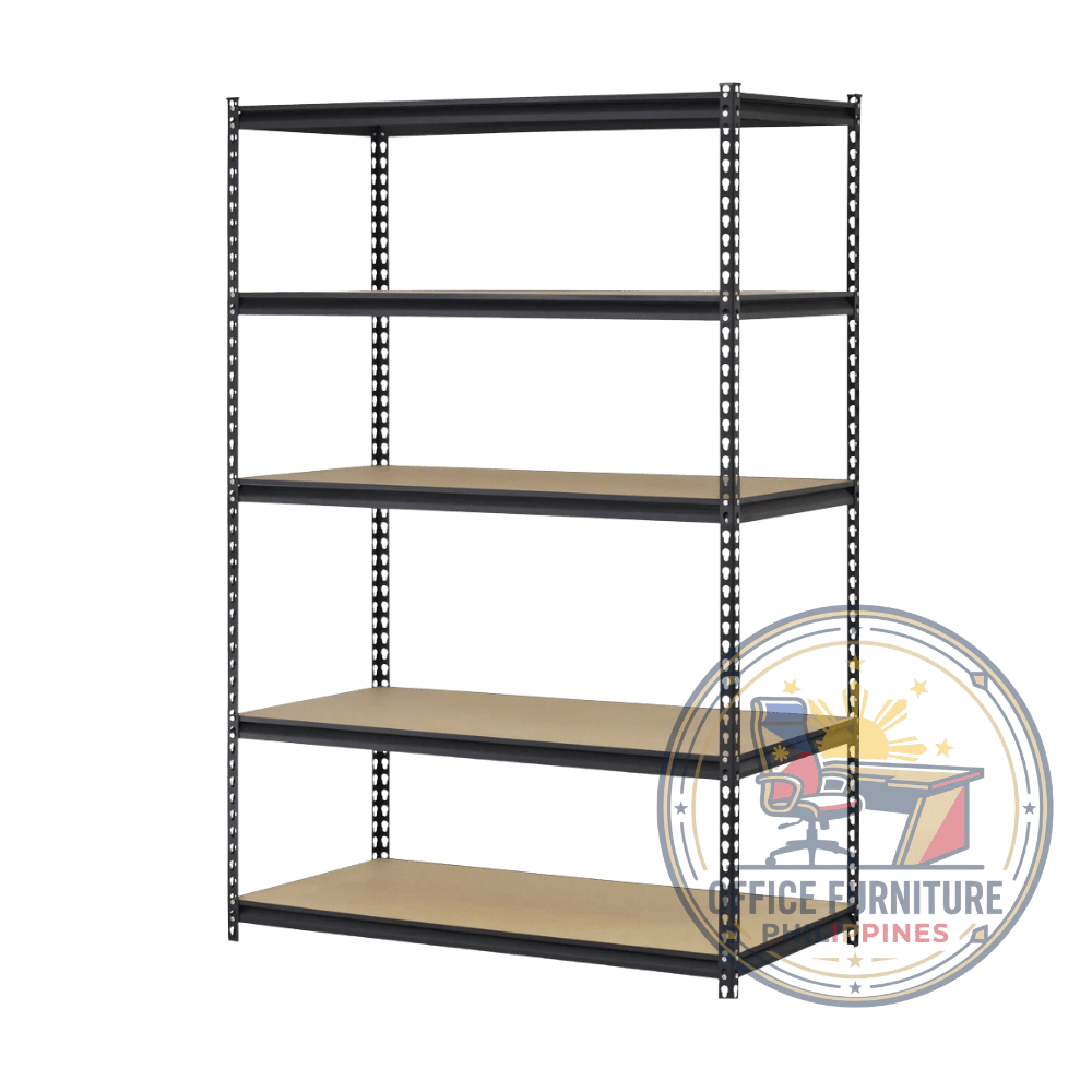 5-TIER BLACK BOLTLESS METAL STORAGE RACK