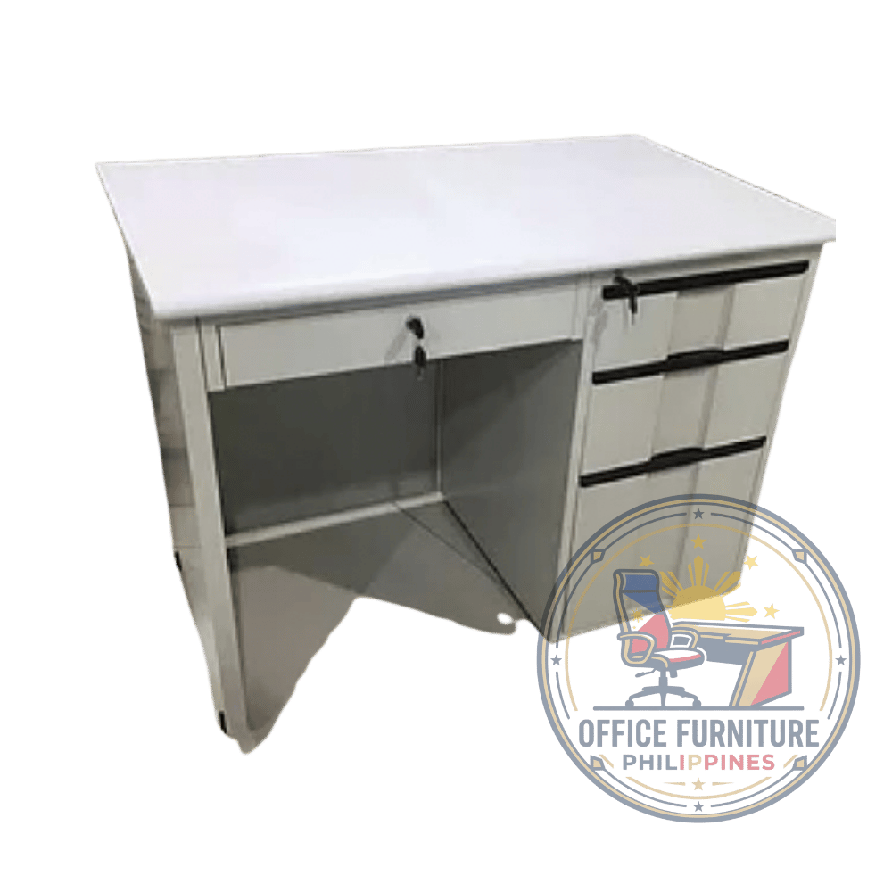 MODERN WHITE STEEL OFFICE DESK