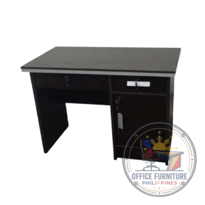 BLACK SINGLE-PEDESTAL MANAGER DESK